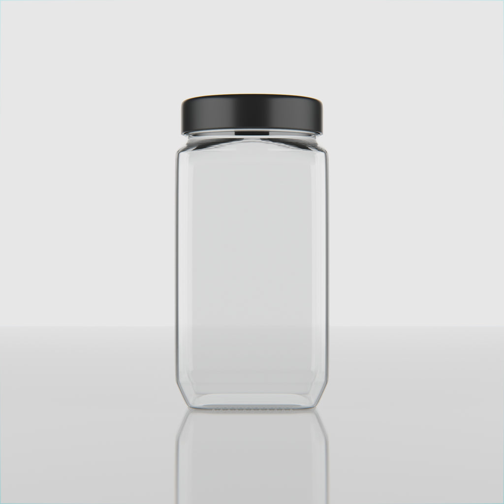 1000 ML Cubical Glass Storage Jars