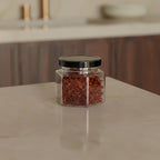 100 ML Hexagonal Glass Jar with Black Cap