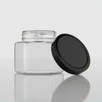 100 ML Hexagonal Glass Jar with Black Cap