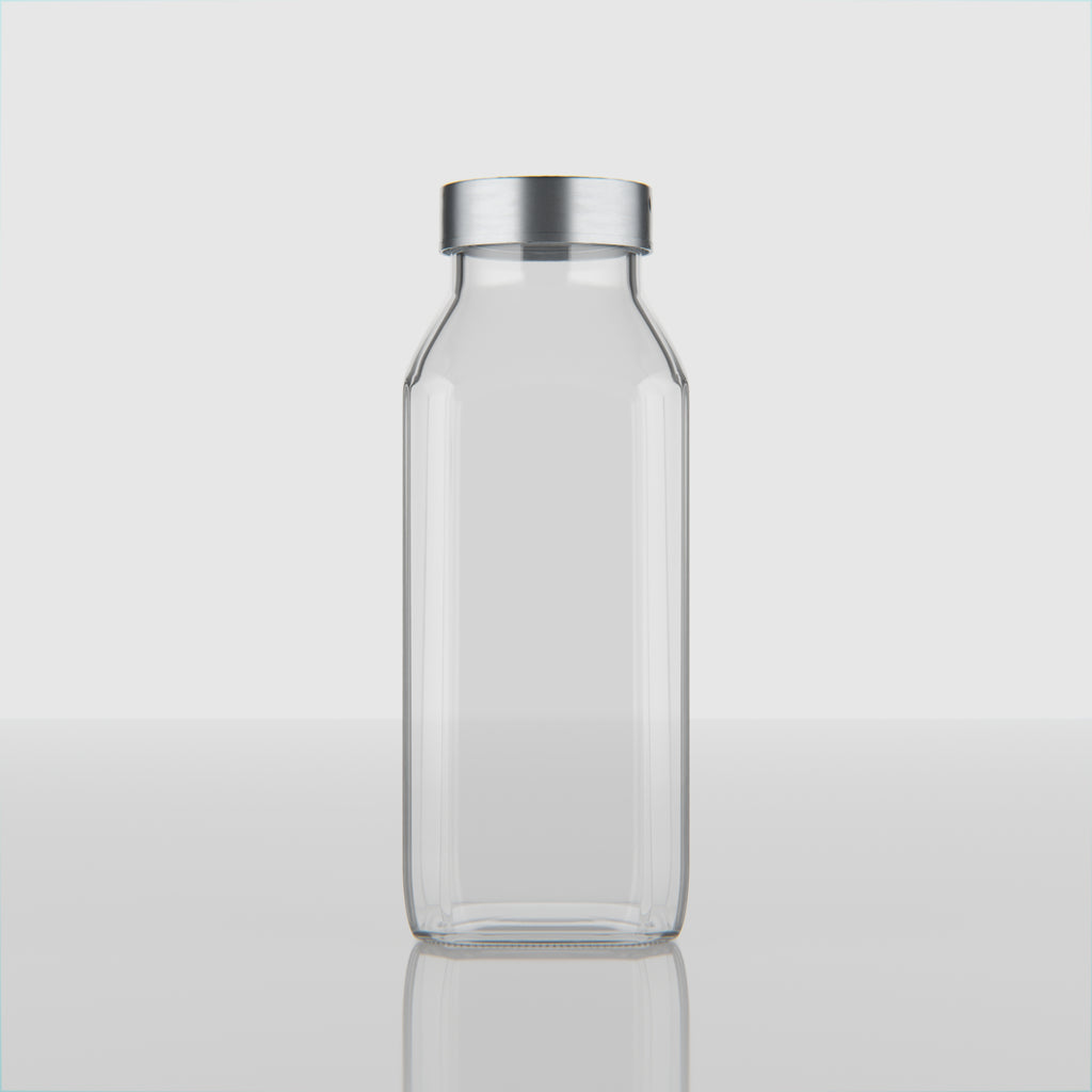16 OZ French Square Glass Bottle