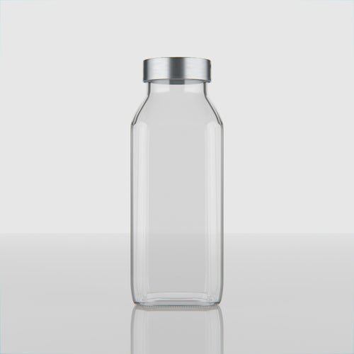 16 OZ French Square Glass Bottle