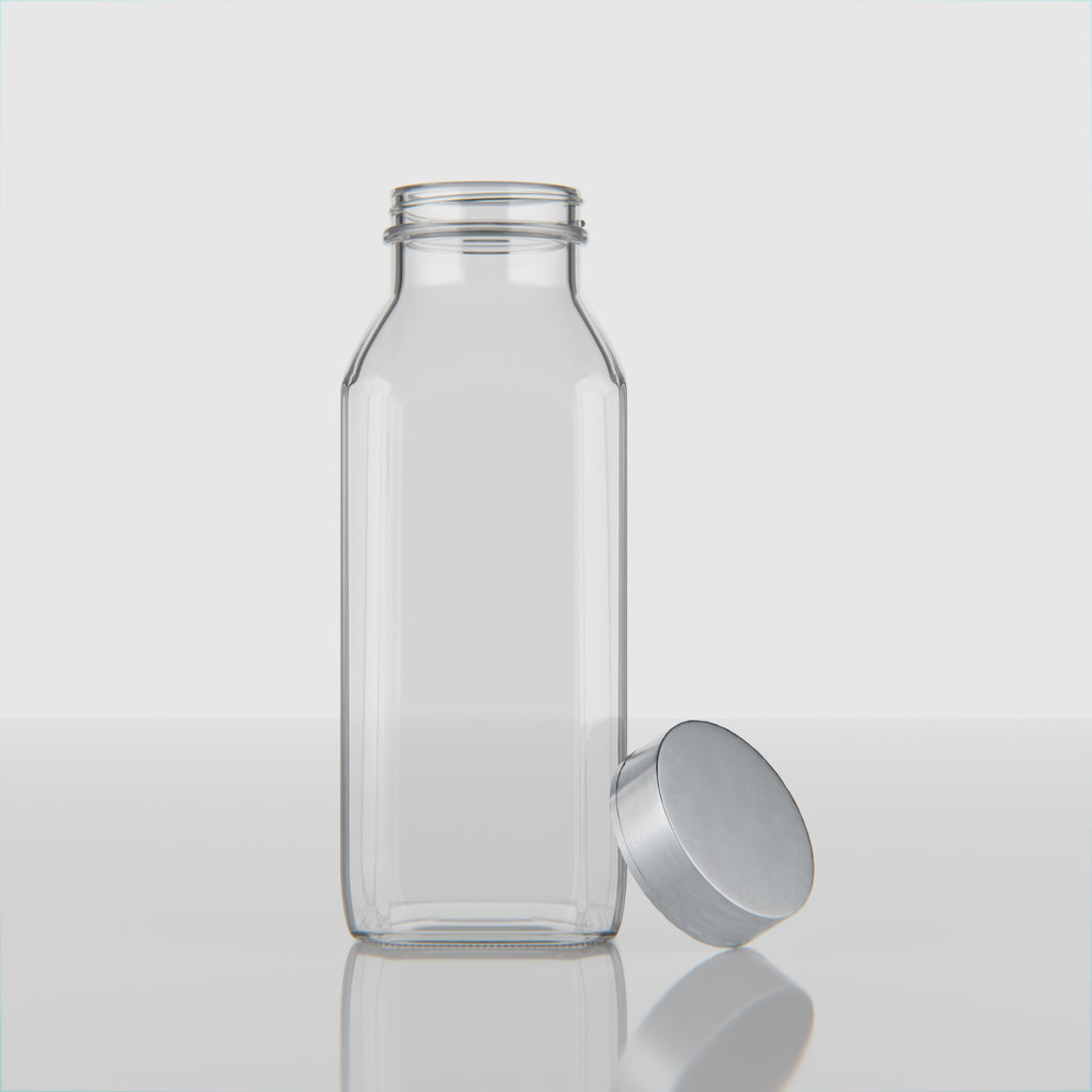 16 OZ French Square Glass Bottle