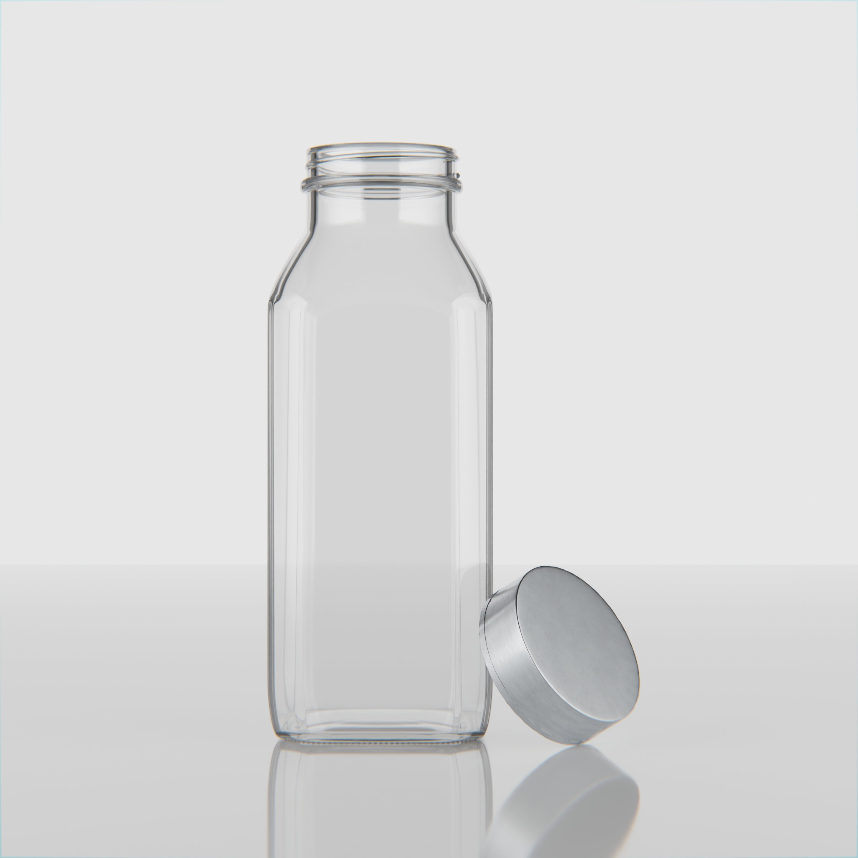 16 OZ French Square Glass Bottle
