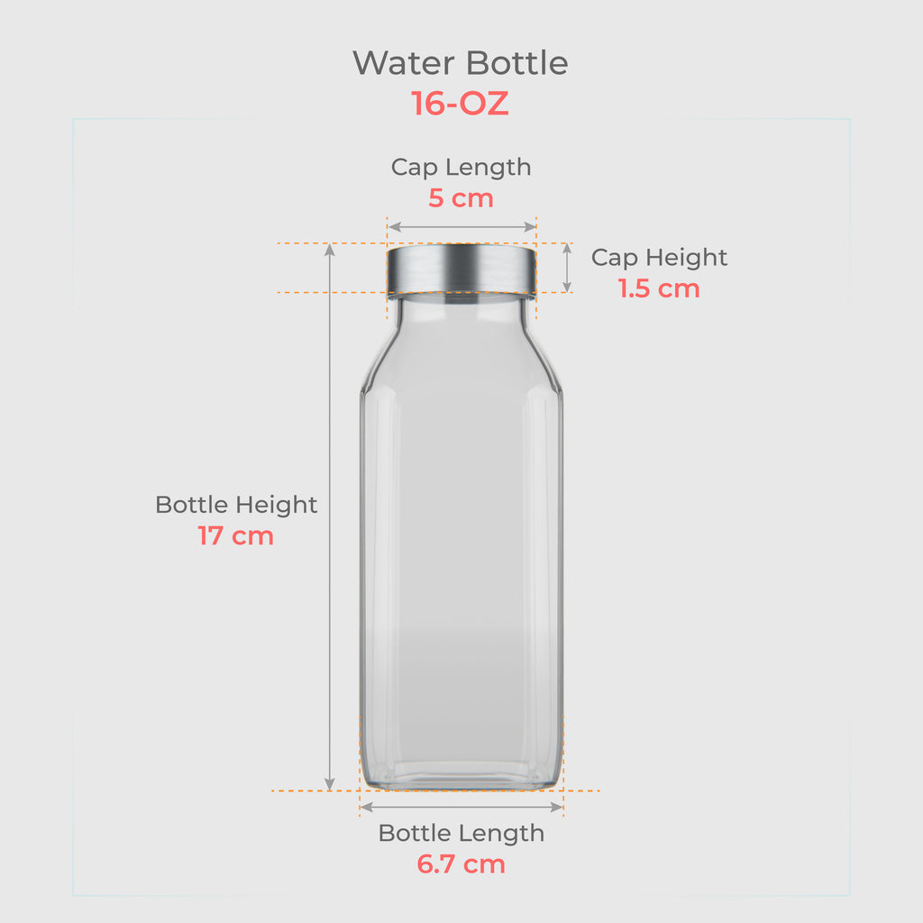 16 OZ French Square Glass Bottle