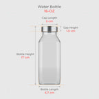 16 OZ French Square Glass Bottle