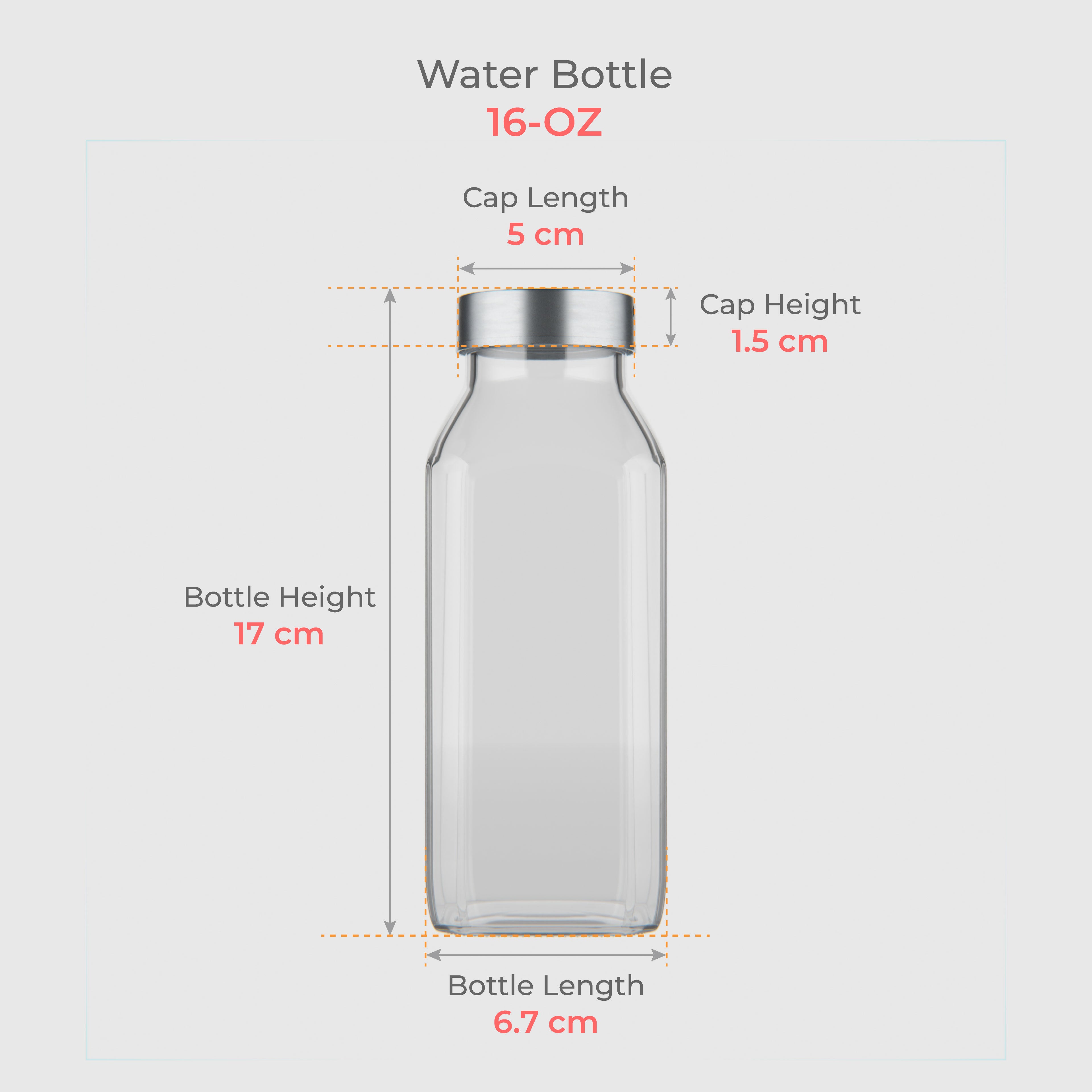 16 OZ French Square Glass Bottle
