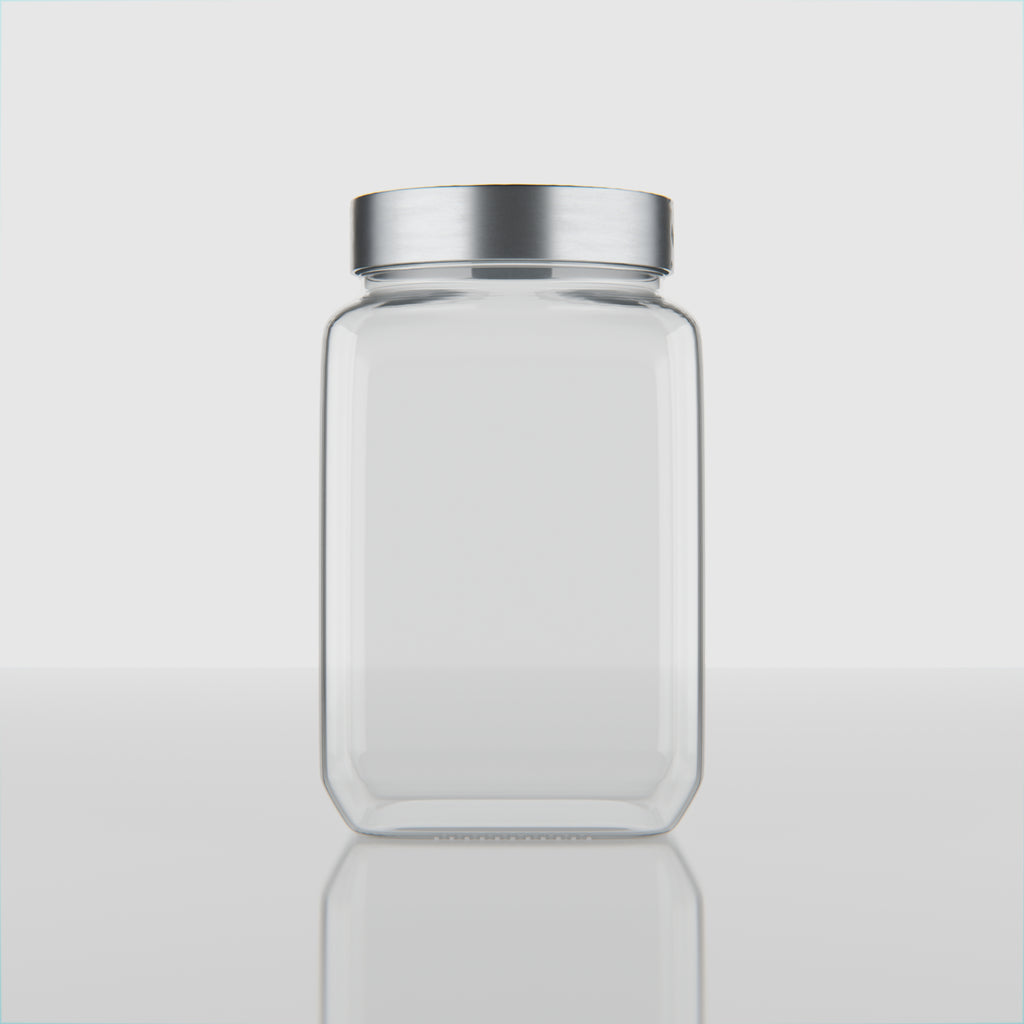 1800 ML Cubical Glass Storage Jars