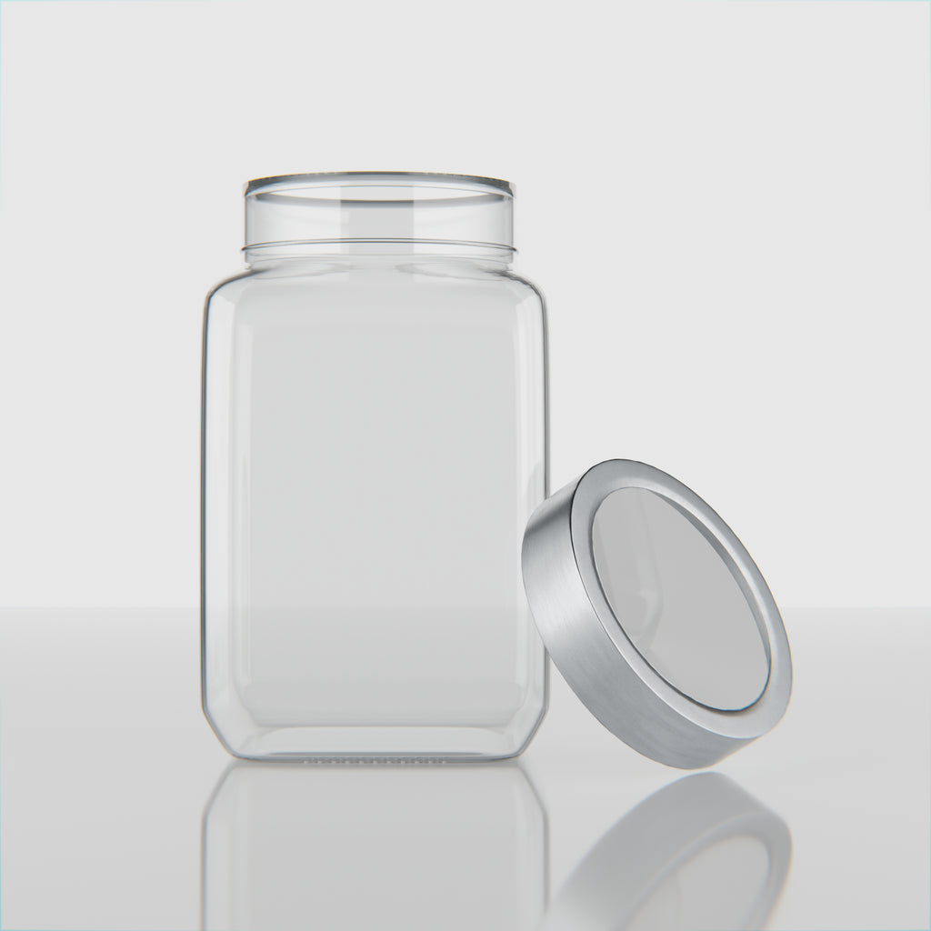 1800 ML Cubical Glass Storage Jars