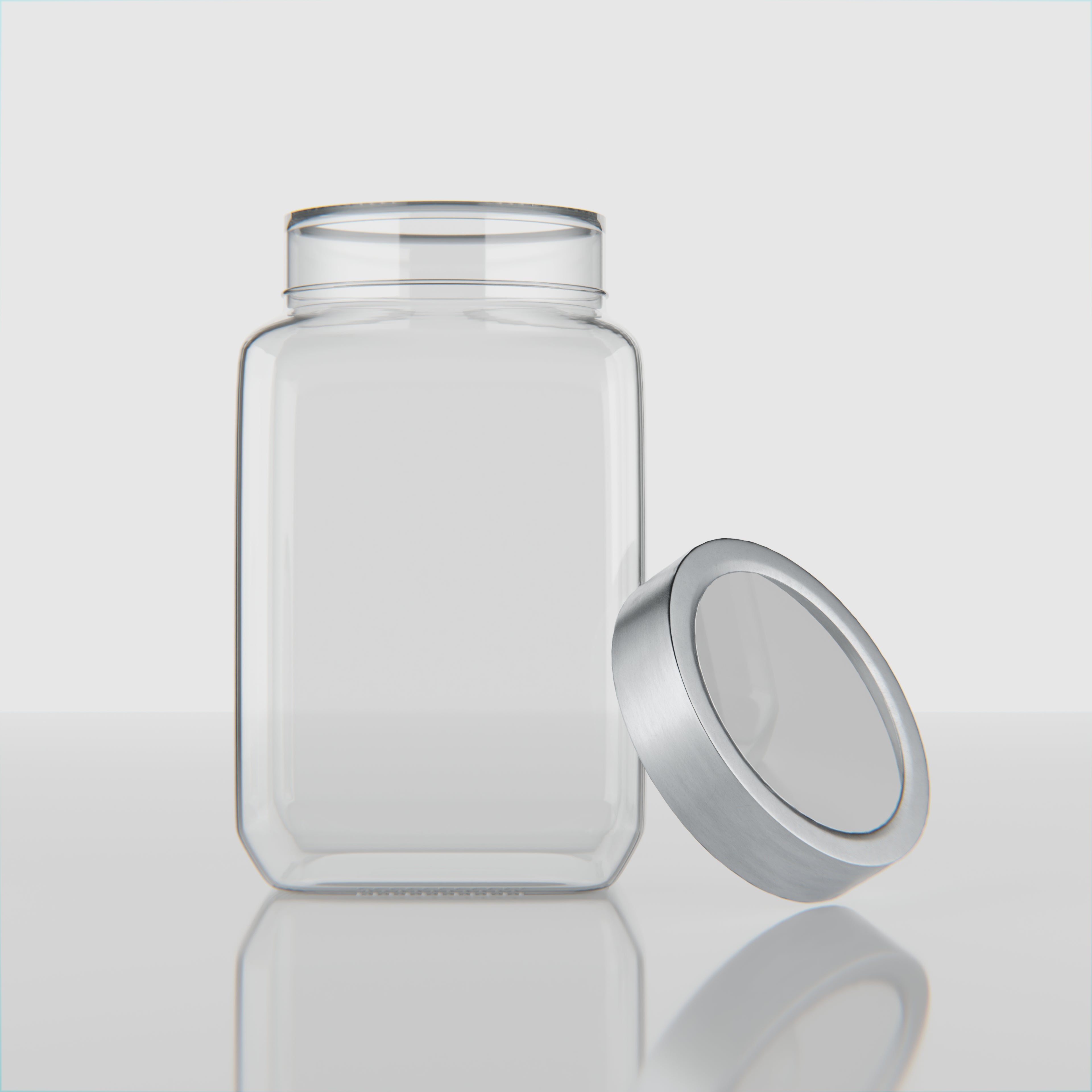 1800 ML Cubical Glass Storage Jars