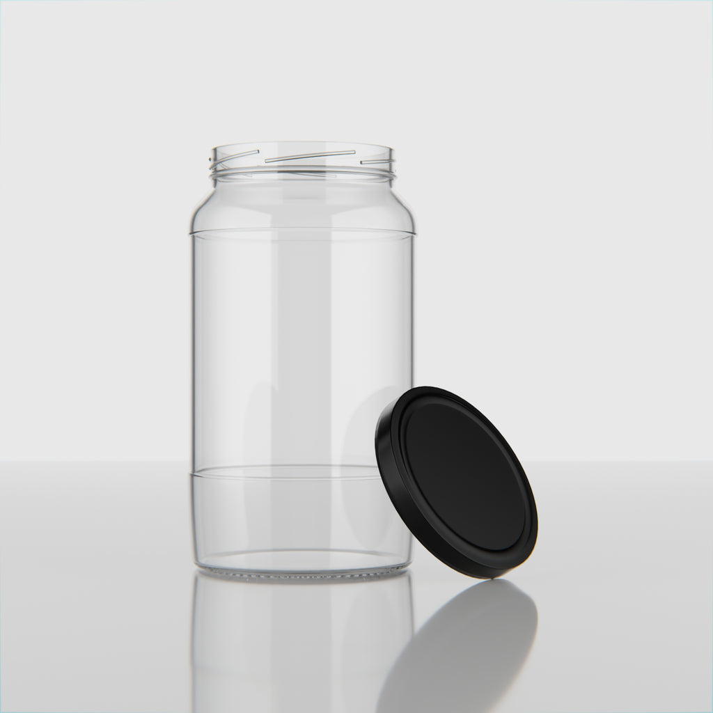 1 KG Butter Glass Jar with Black & Golden Lid