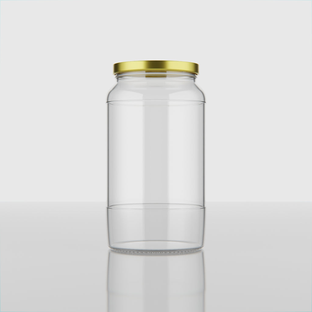 1 KG Butter Glass Jar with Black & Golden Lid