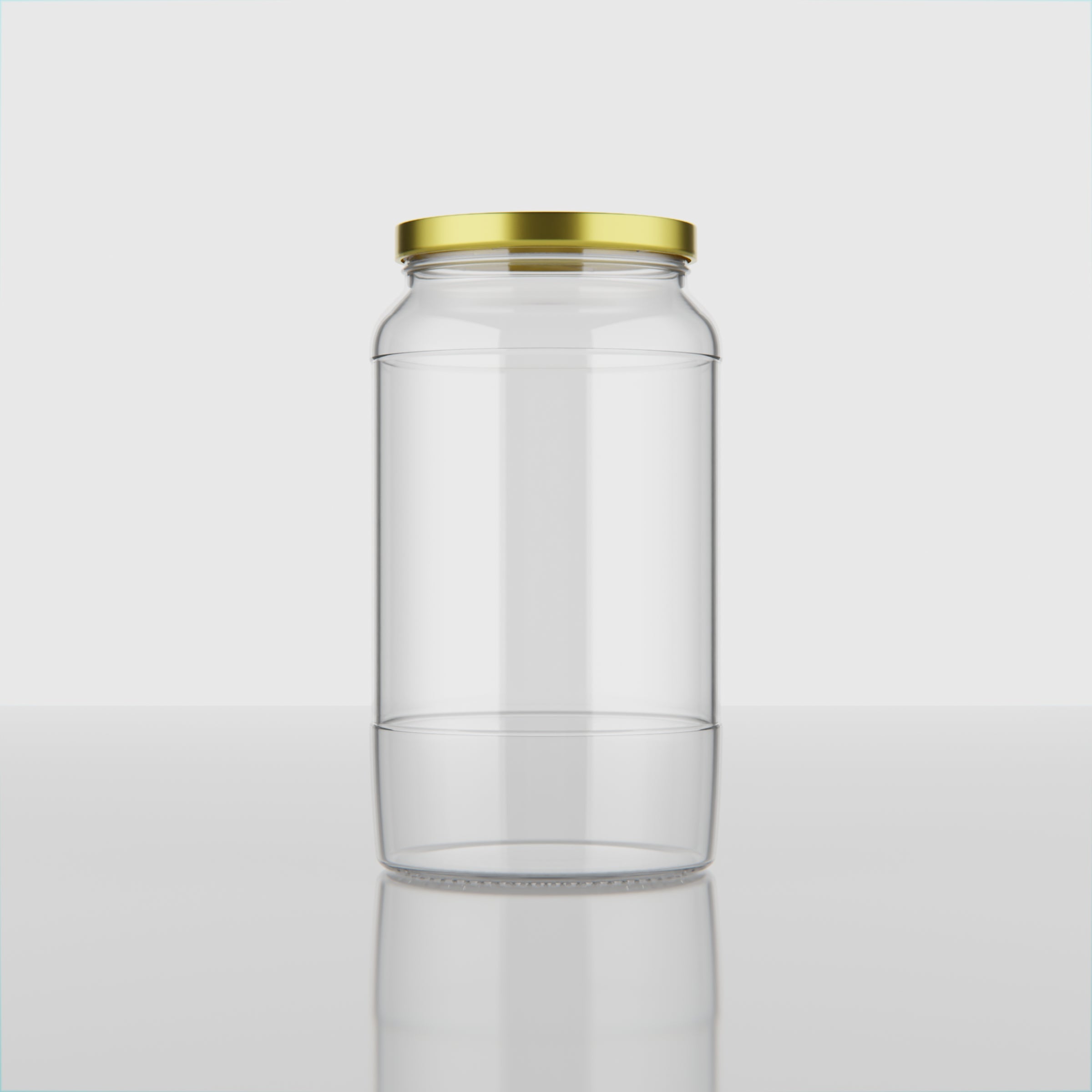 1 KG Butter Glass Jar with Black & Golden Lid