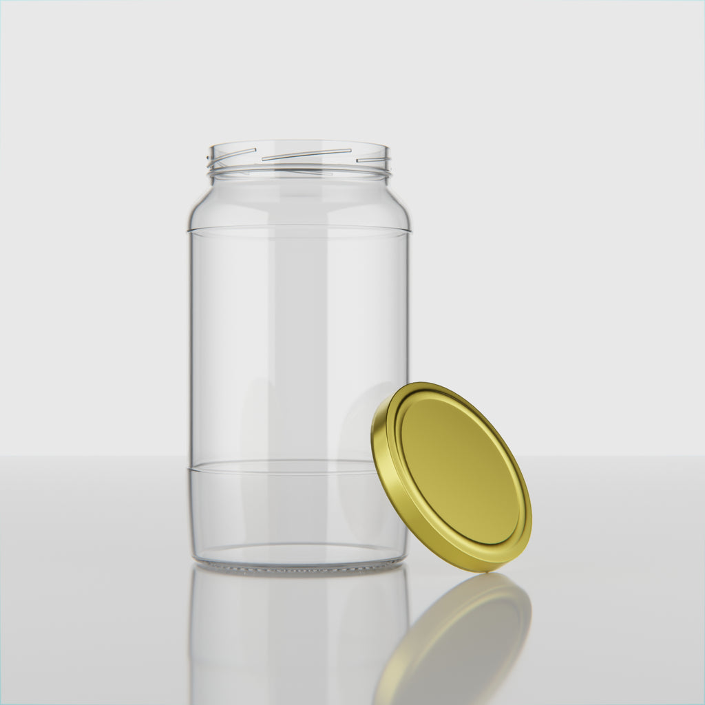 1 KG Butter Glass Jar with Black & Golden Lid