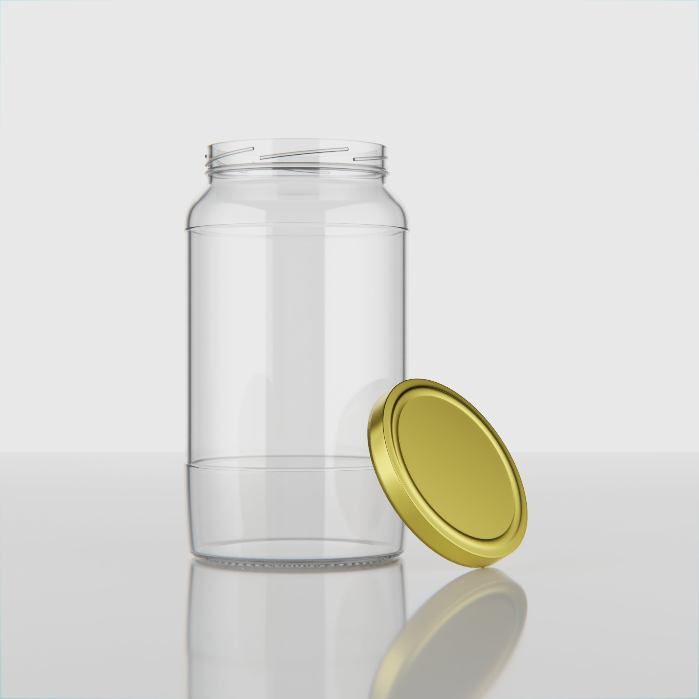 1 KG Butter Glass Jar with Black & Golden Lid