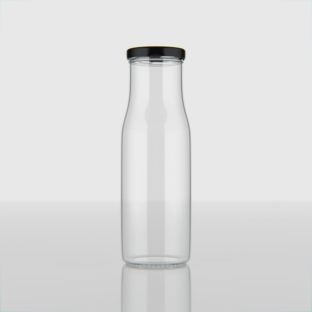 200 ML Milk Glass Bottle with Black, Gold & RX Cap