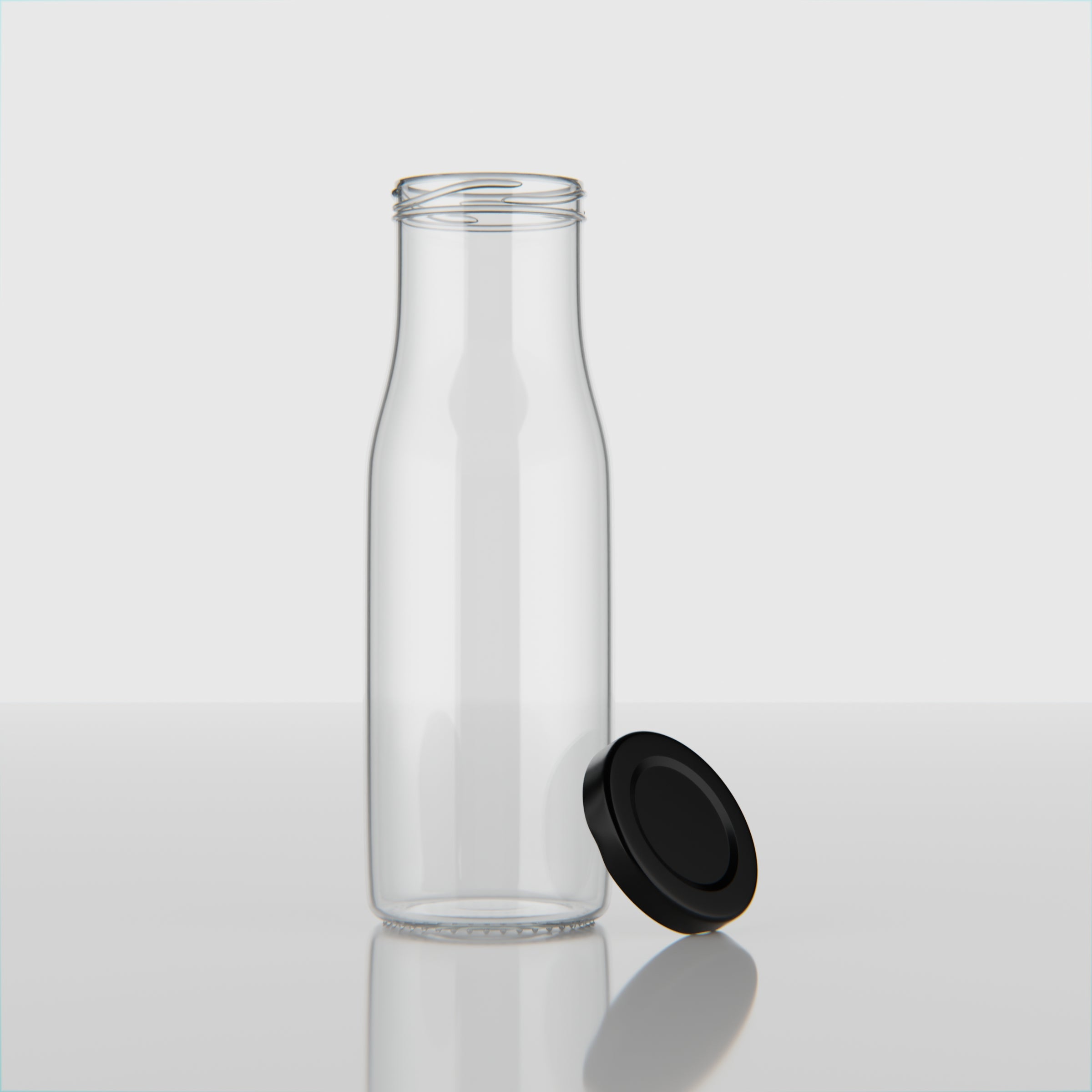 200 ML Milk Glass Bottle with Black, Gold & RX Cap