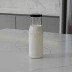 200 ML Milk Glass Bottle with Black, Gold & RX Cap
