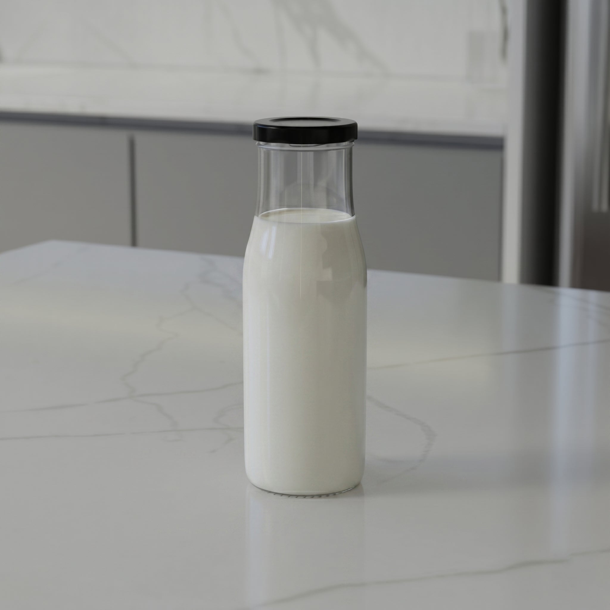 200 ML Milk Glass Bottle with Black, Gold & RX Cap