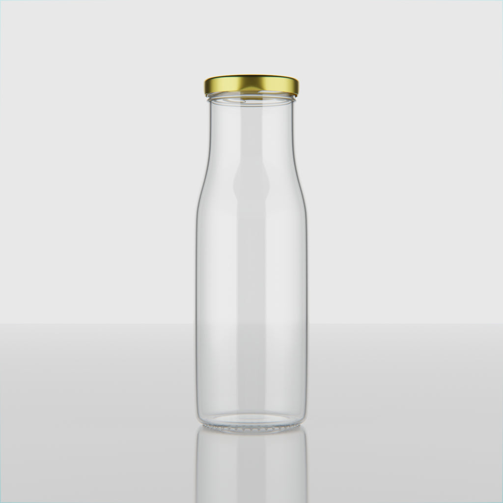 200 ML Milk Glass Bottle with Black, Gold & RX Cap