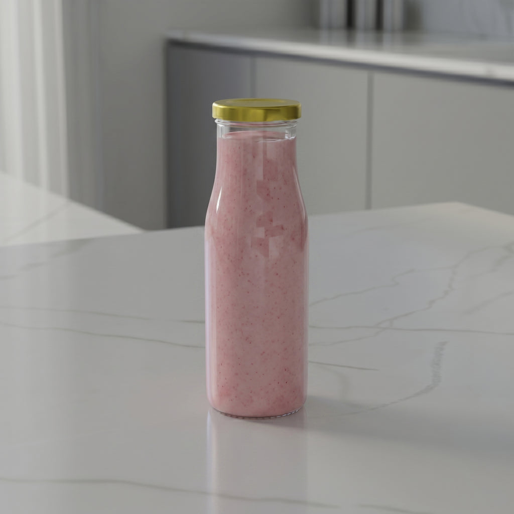 200 ML Milk Glass Bottle with Black, Gold & RX Cap