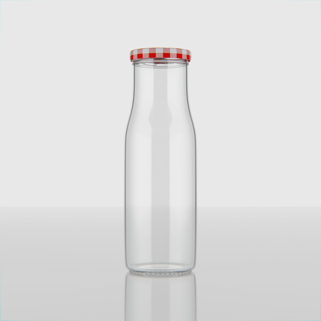 200 ML Milk Glass Bottle with Black, Gold & RX Cap