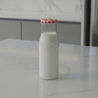 200 ML Milk Glass Bottle with Black, Gold & RX Cap