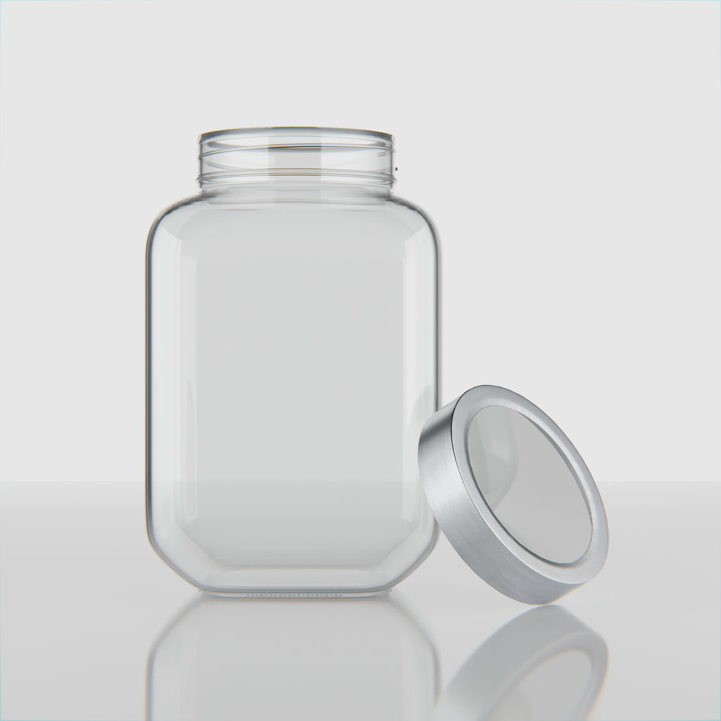 2200 ML Cubical Glass Storage Jars