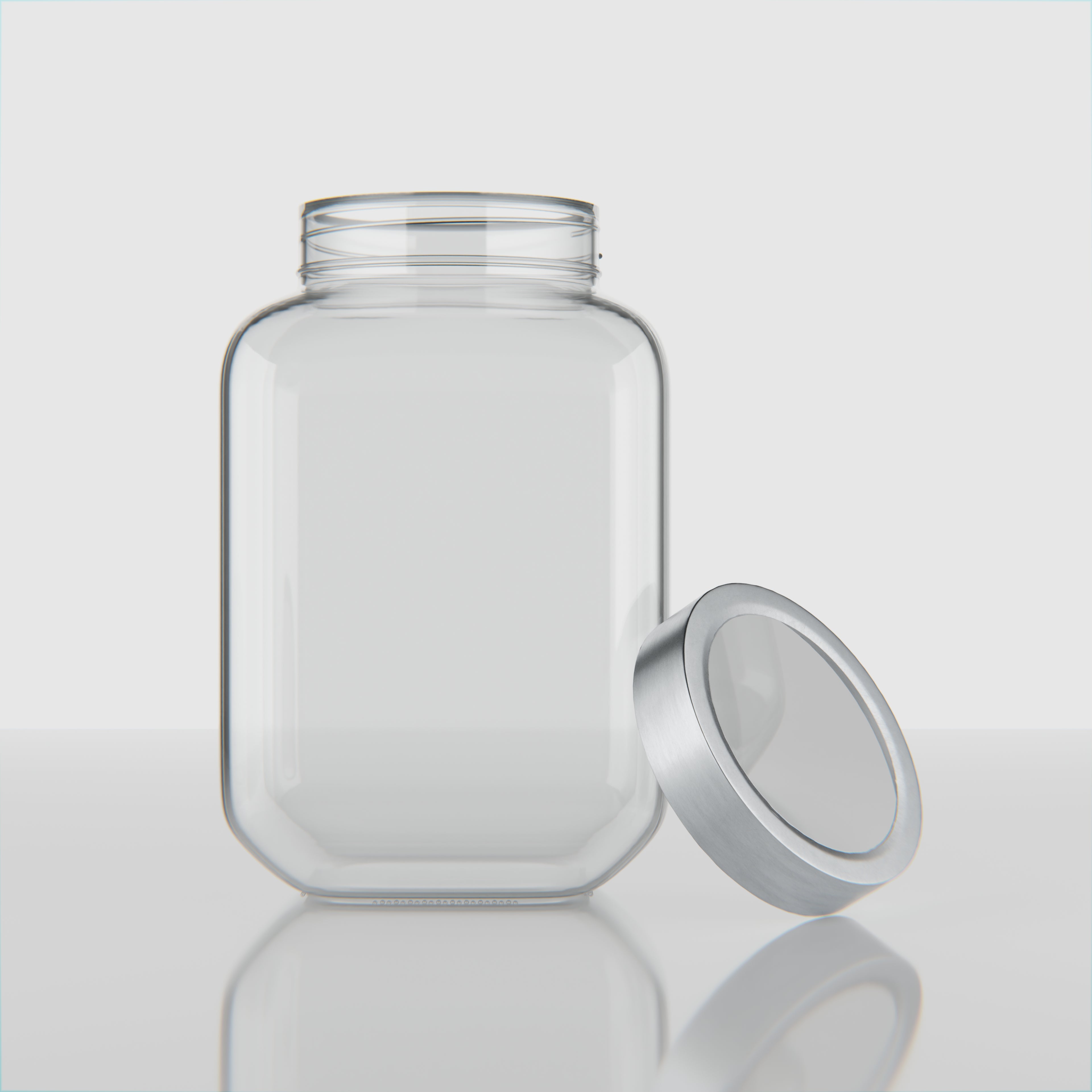 2200 ML Cubical Glass Storage Jars