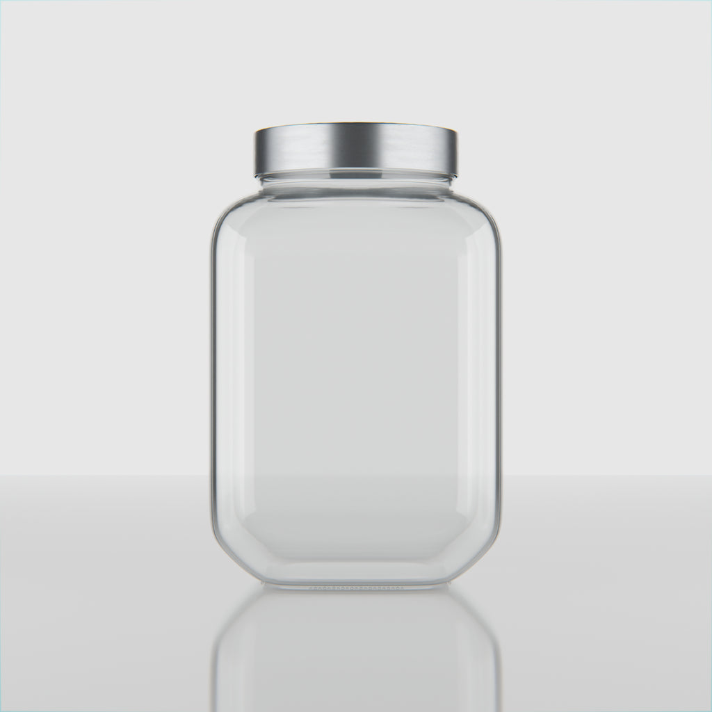 2200 ML Cubical Glass Storage Jars
