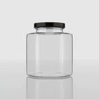 250 ML Hexagonal Glass Jar with Black & Gold Cap