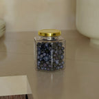 250 ML Hexagonal Glass Jar with Black & Gold Cap