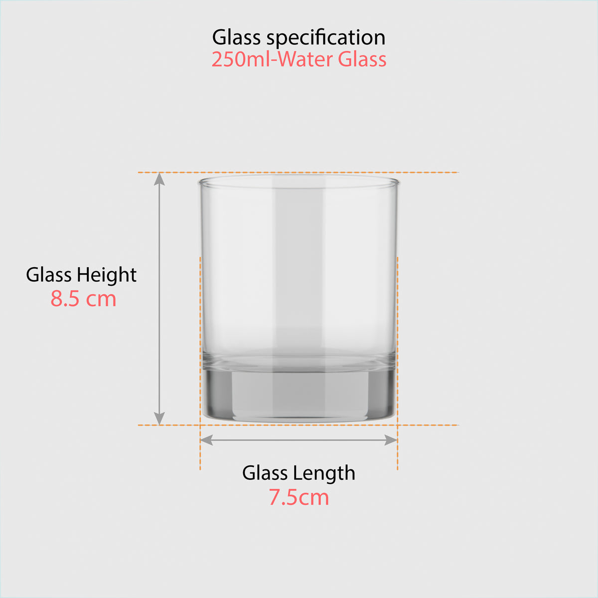 250 ML Clear Water Glasses