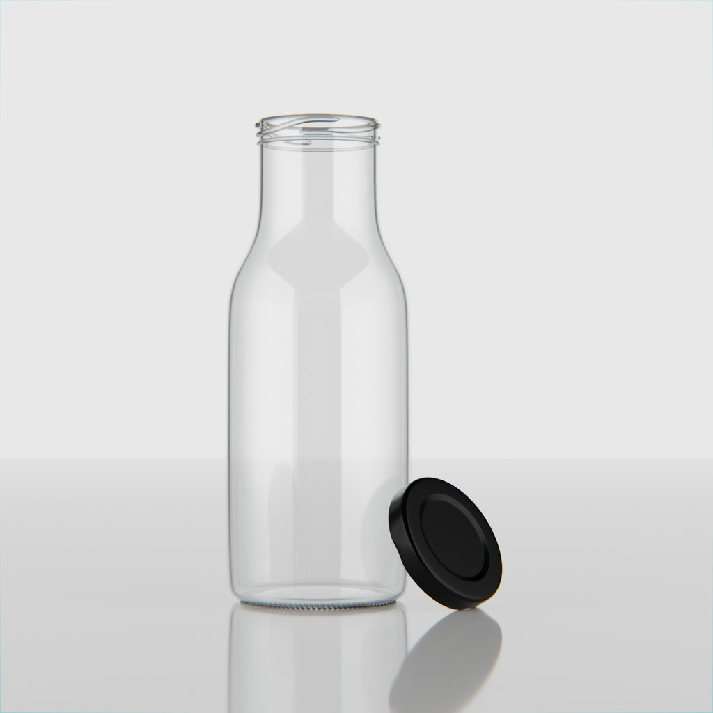 265 ML Milk Glass Bottle with Black, Gold & RX Cap