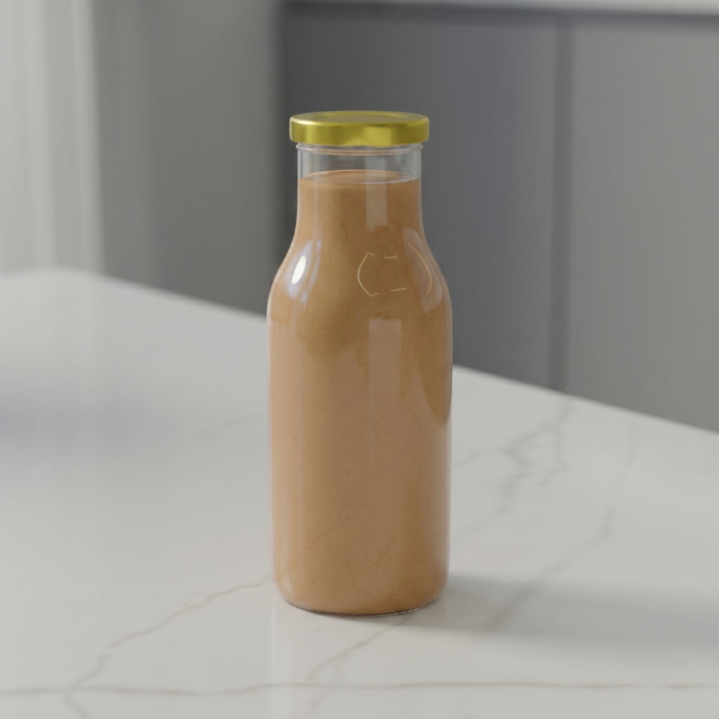 265 ML Milk Glass Bottle with Black, Gold & RX Cap