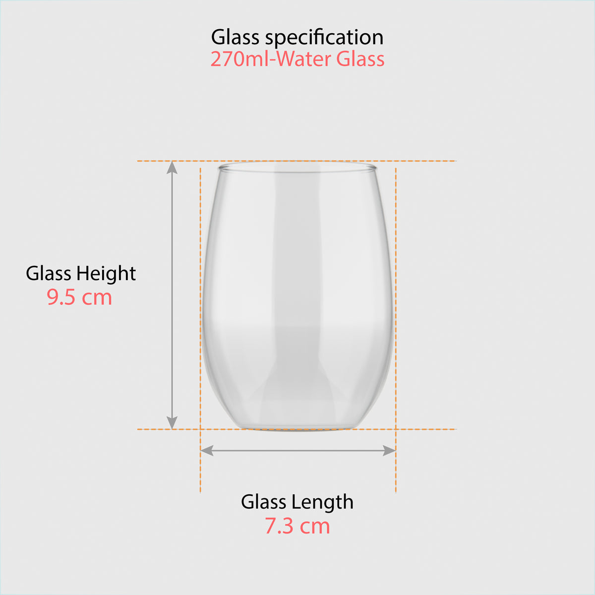 270 ML Clear Water Glasses