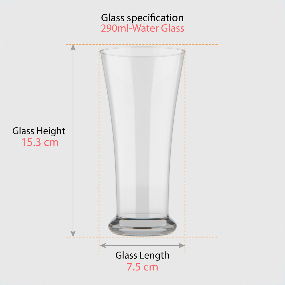 290 ML Clear Water Glasses