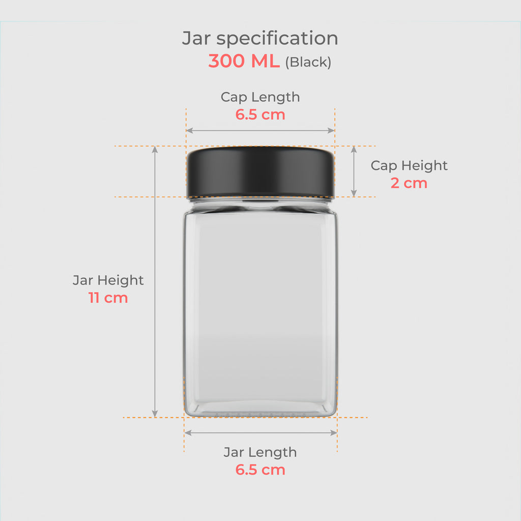 300 ML Cubical Glass Jar