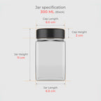 300 ML Cubical Glass Jar