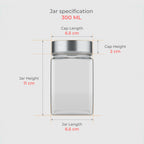 300 ML Cubical Glass Jar