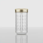 350 ML Charkut Glass Jar with Silver & Golden Airtight Cap
