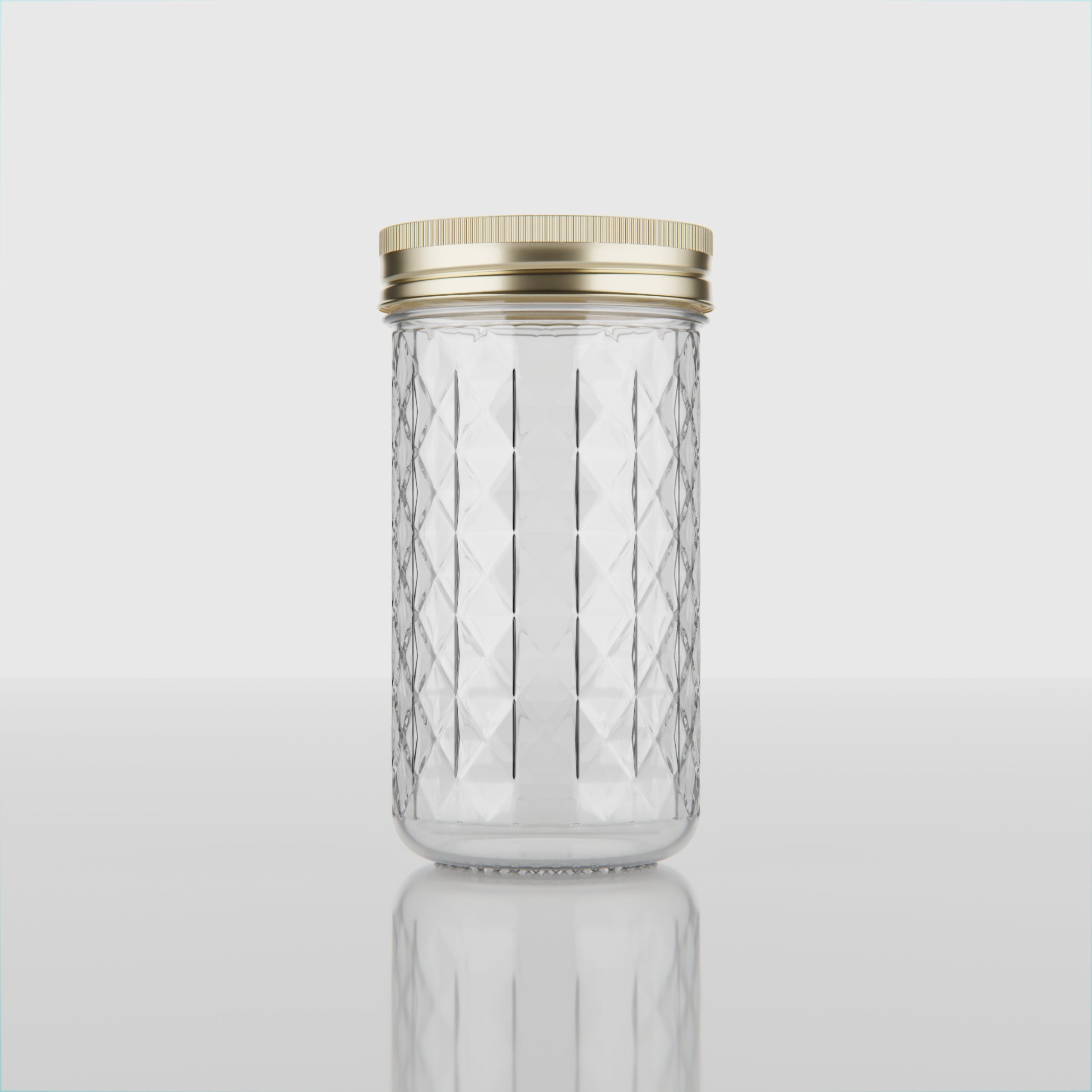 350 ML Charkut Glass Jar with Silver & Golden Airtight Cap