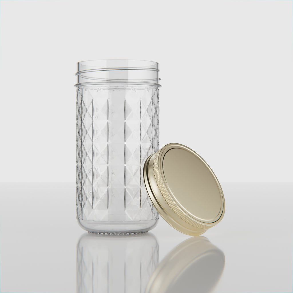 350 ML Charkut Glass Jar with Silver & Golden Airtight Cap