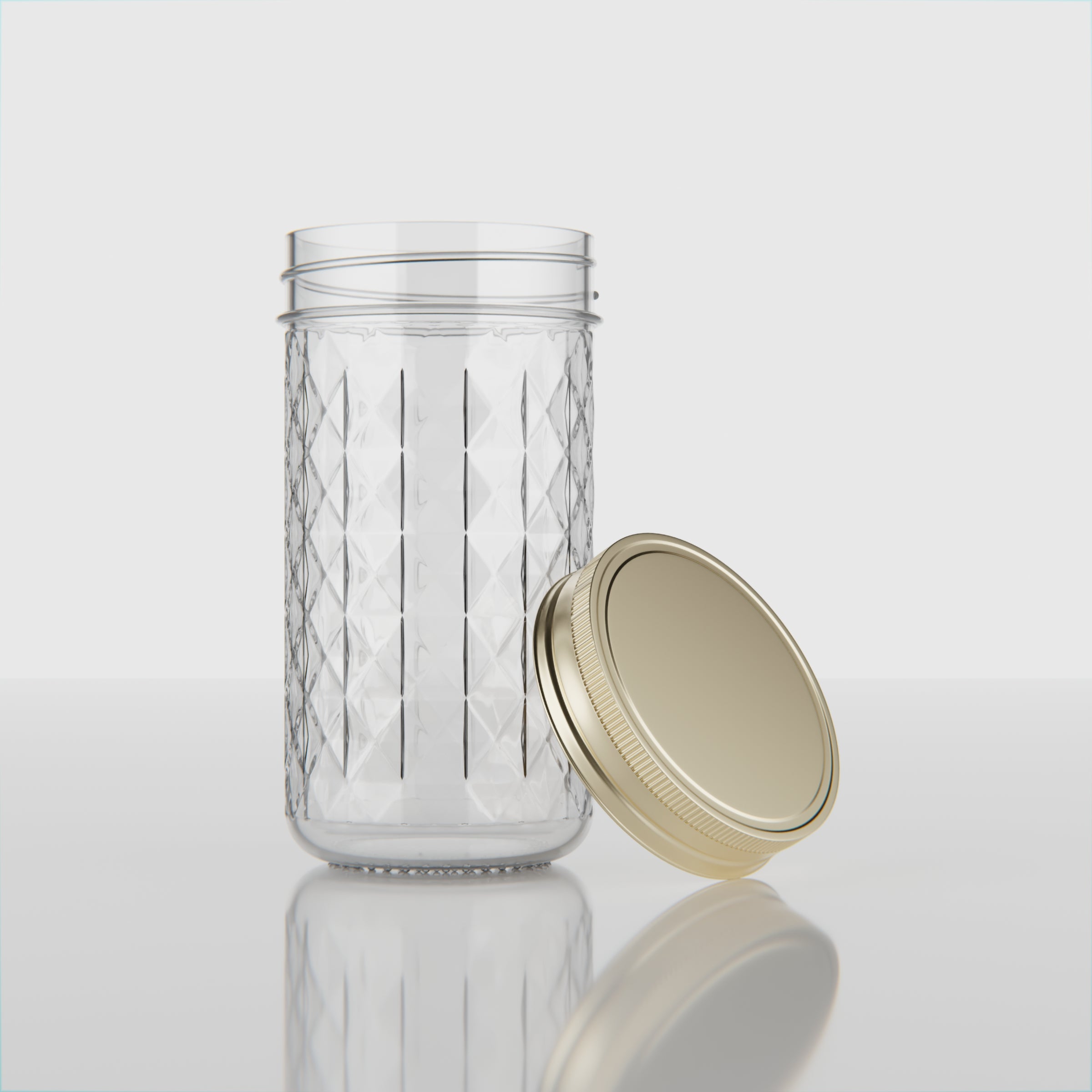 350 ML Charkut Glass Jar with Silver & Golden Airtight Cap