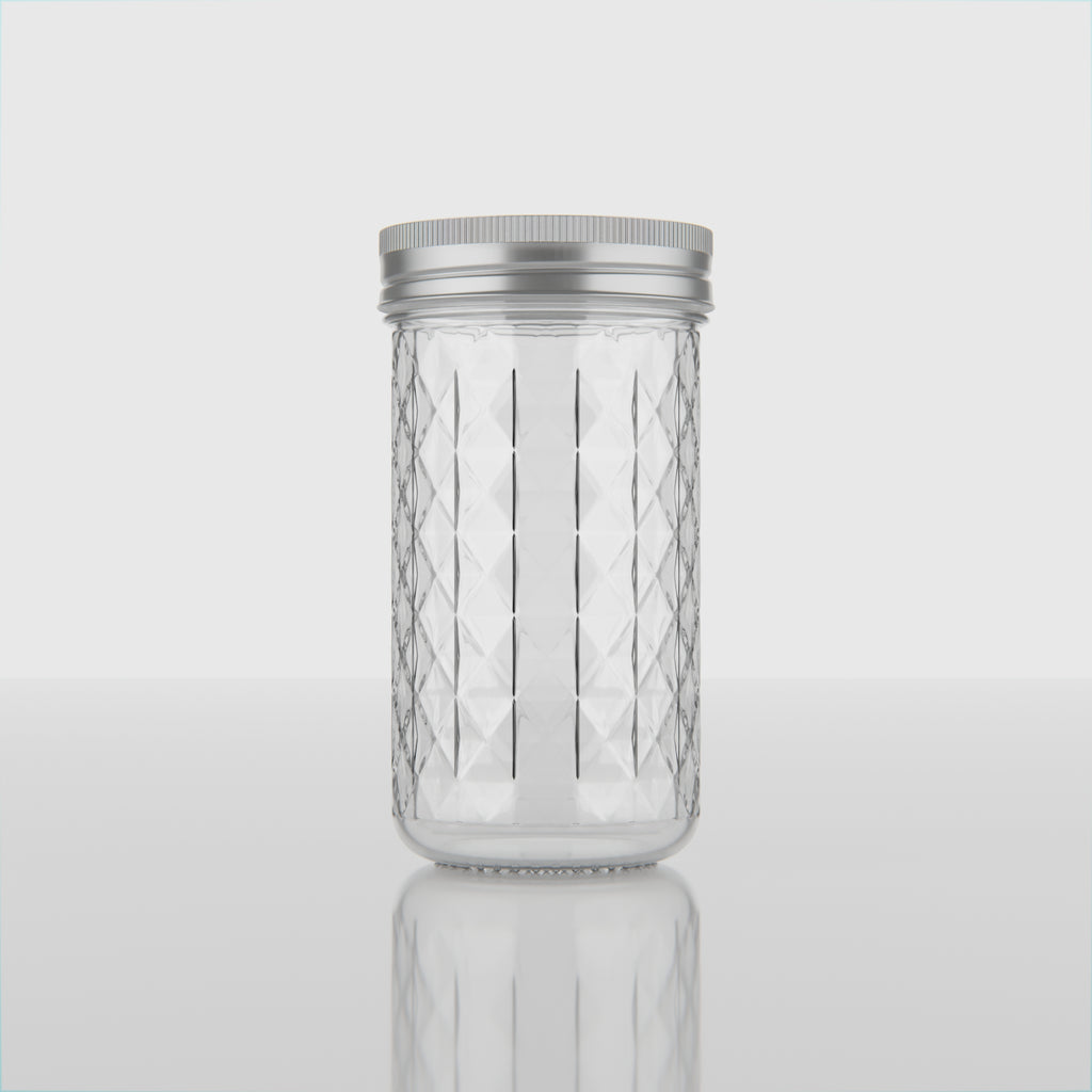 350 ML Charkut Glass Jar with Silver & Golden Airtight Cap