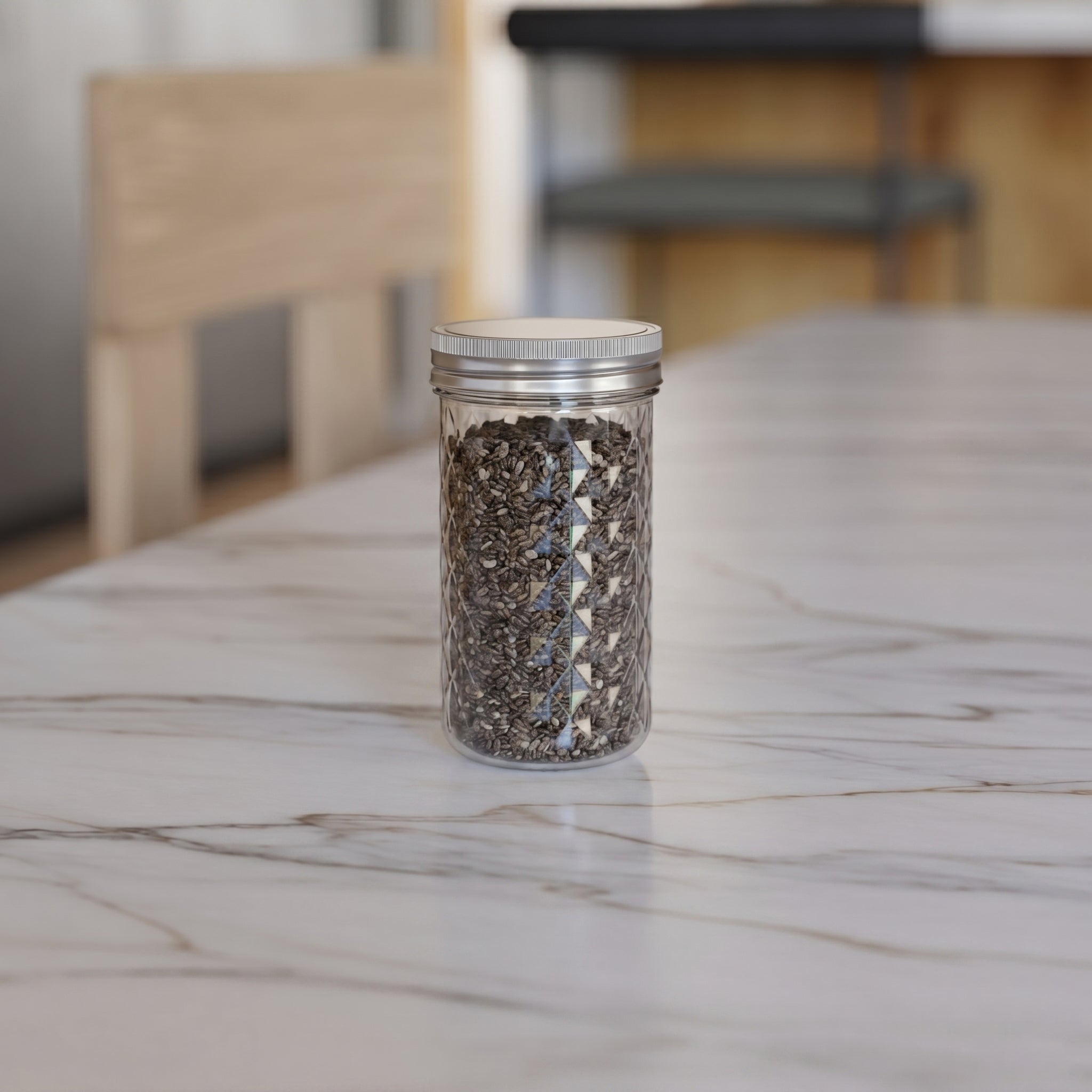 350 ML Charkut Glass Jar with Silver & Golden Airtight Cap