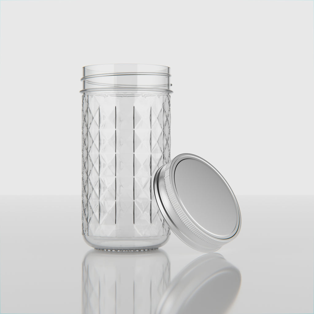 350 ML Charkut Glass Jar with Silver & Golden Airtight Cap
