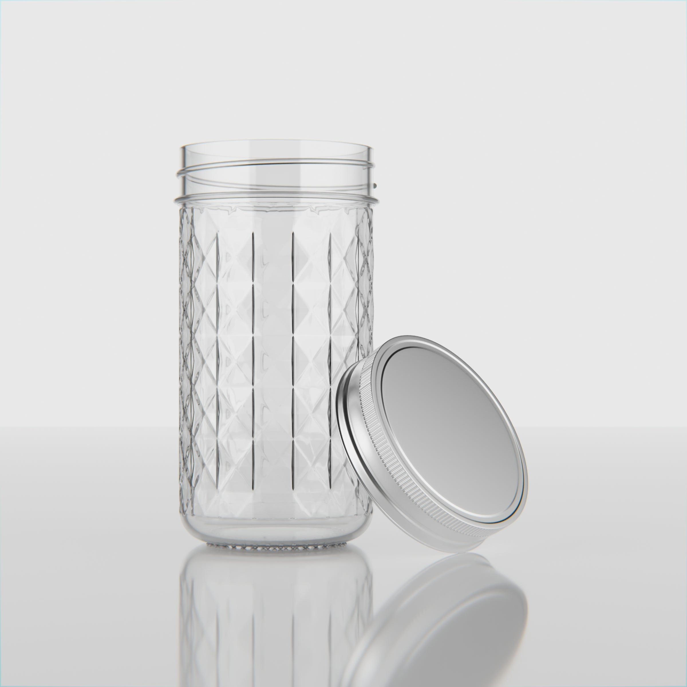350 ML Charkut Glass Jar with Silver & Golden Airtight Cap