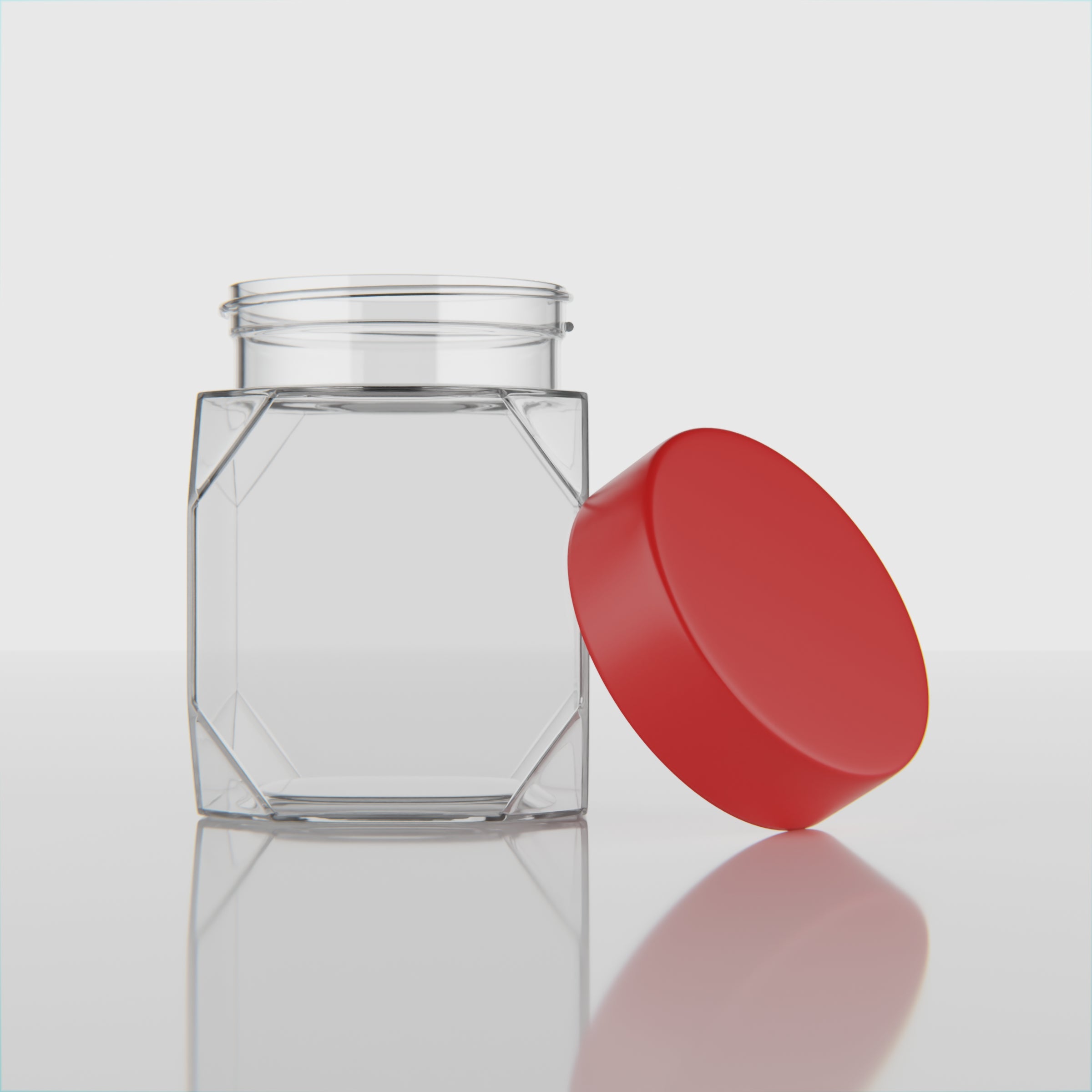 300 ML Lumens Glass Storage Jar with Red & Steel Airtight Cap