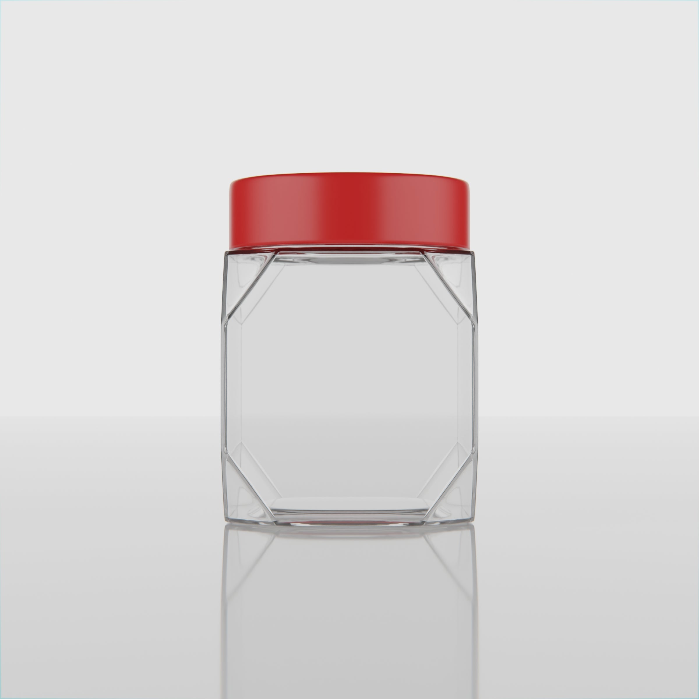 300 ML Lumens Glass Storage Jar with Red & Steel Airtight Cap