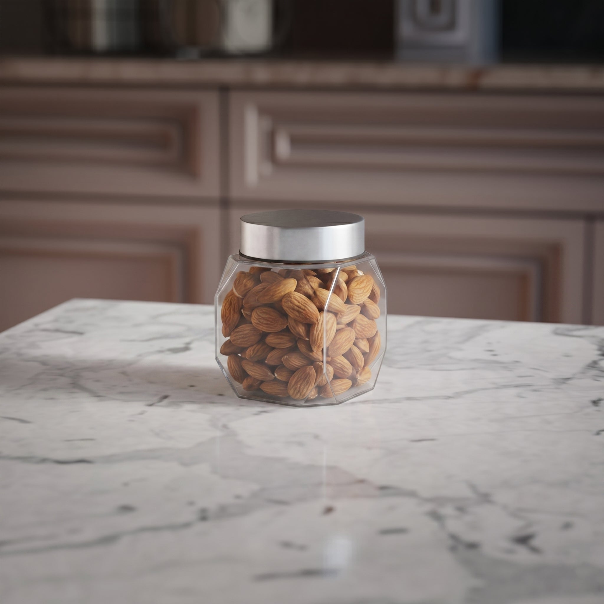 300 ML Lumens Glass Storage Jar with Red & Steel Airtight Cap